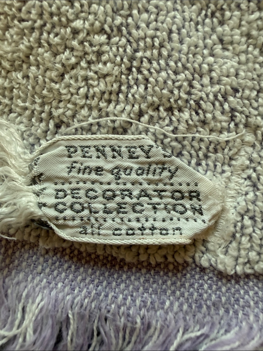 Vintage Penney’s Decorator Collection teal / lavender floral bath towel 24x43 - Picture 4 of 4